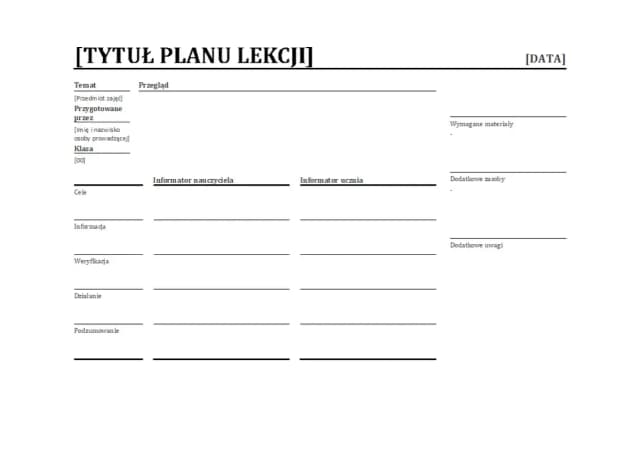 Jak zrobić plan lekcji w Excelu - krok po kroku bez błędów Jak zrobić plan lekcji w Excelu - krok po kroku bez błędów